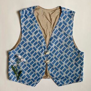 Vintage blue domino vest